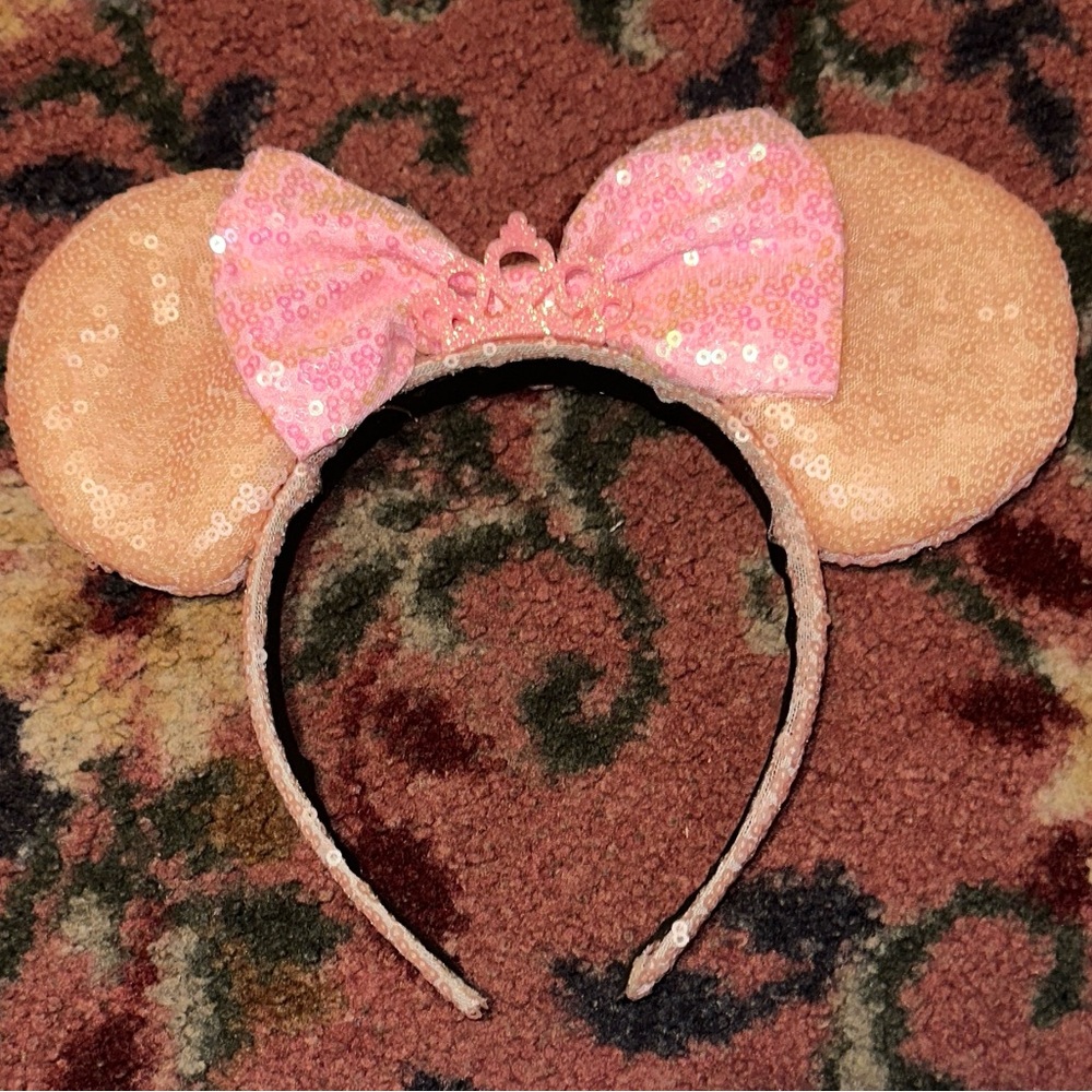Amazon Pink Bow Sequin Mouse Ear Headband